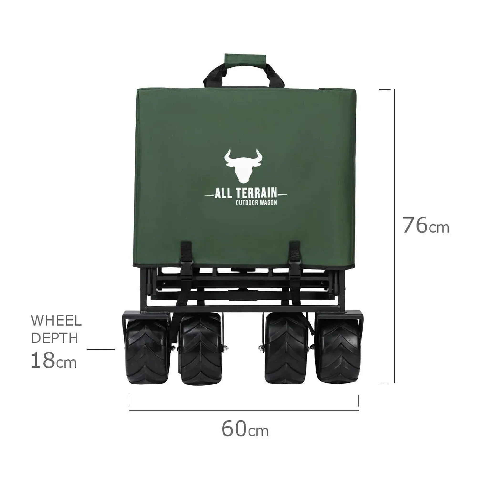 Bull All Terrain Folding Outdoor Wagon Trolley - Green