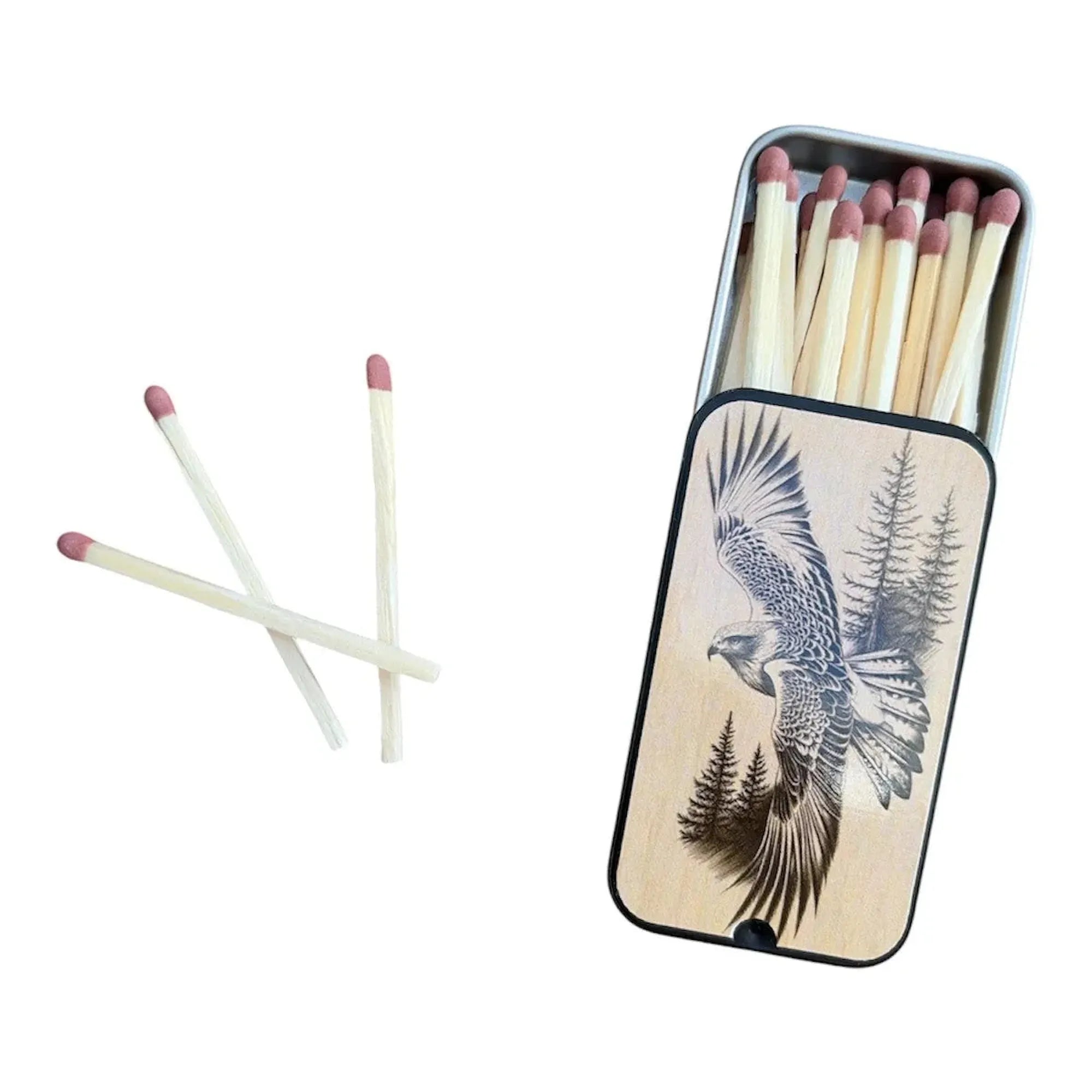 CEuk Eagle Vintage Matchbox Tin & 30 Matches