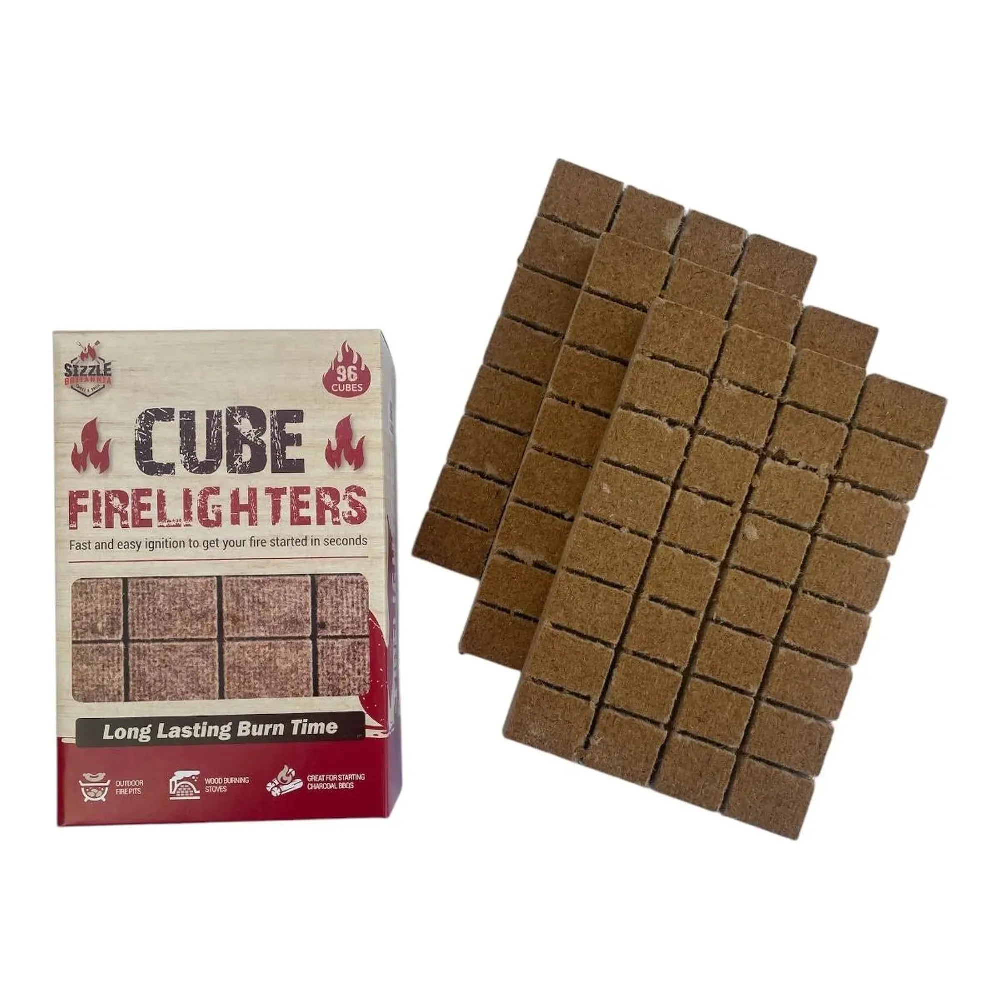 CEuk Sizzle Britannia Cube Firelighters 96 Cubes