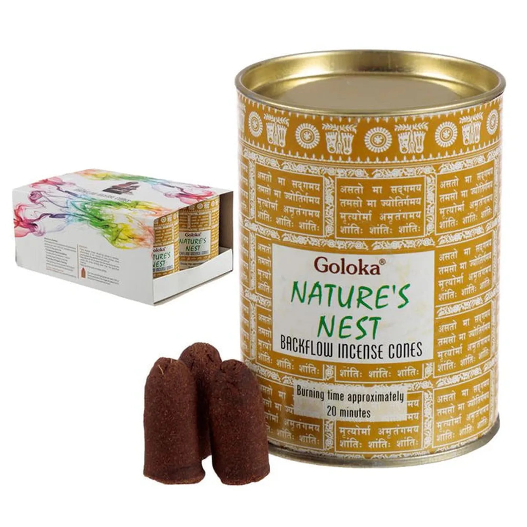 Goloka Nature's Nest Backflow Incense Cones - 24 Pack