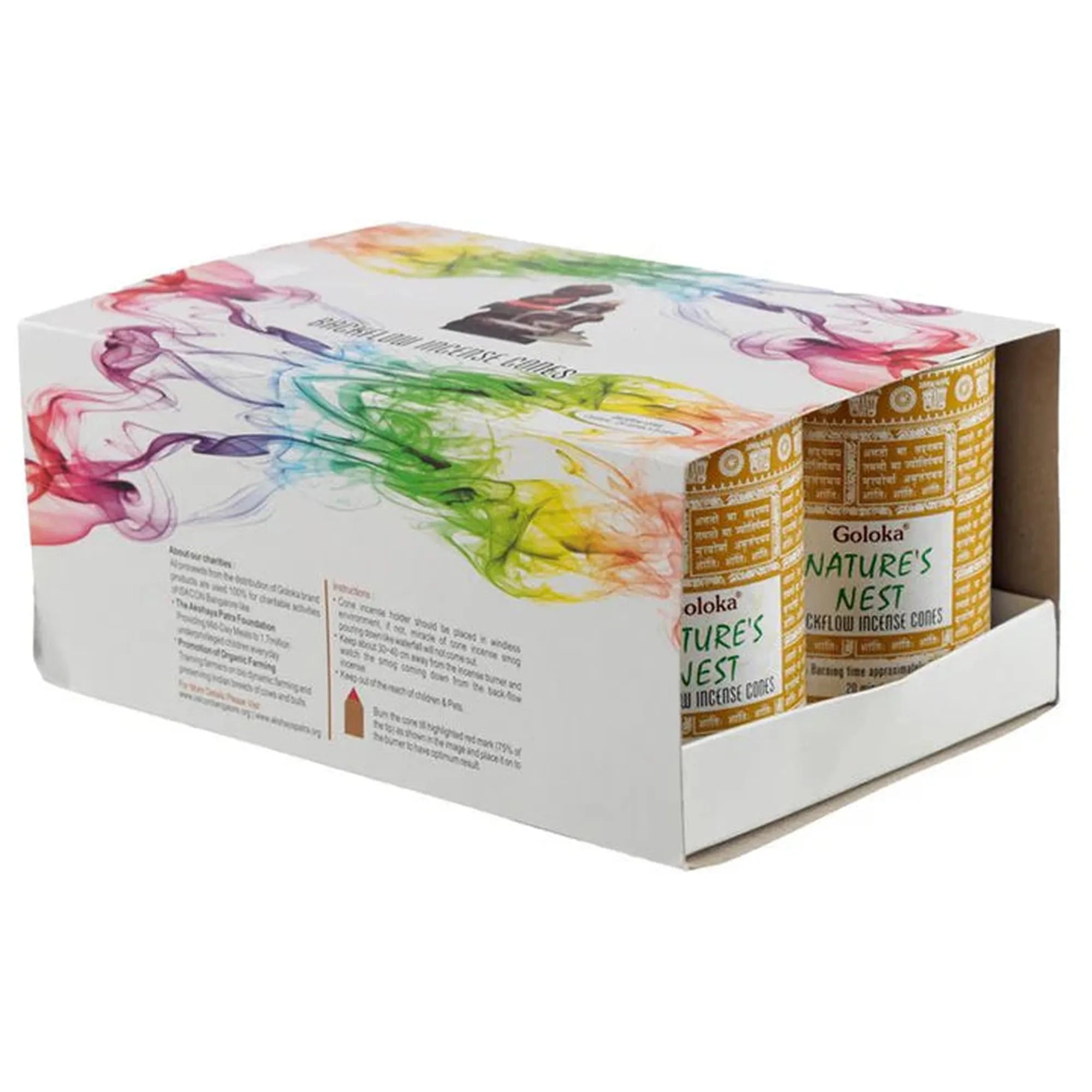 Goloka Nature's Nest Backflow Incense Cones - 24 Pack