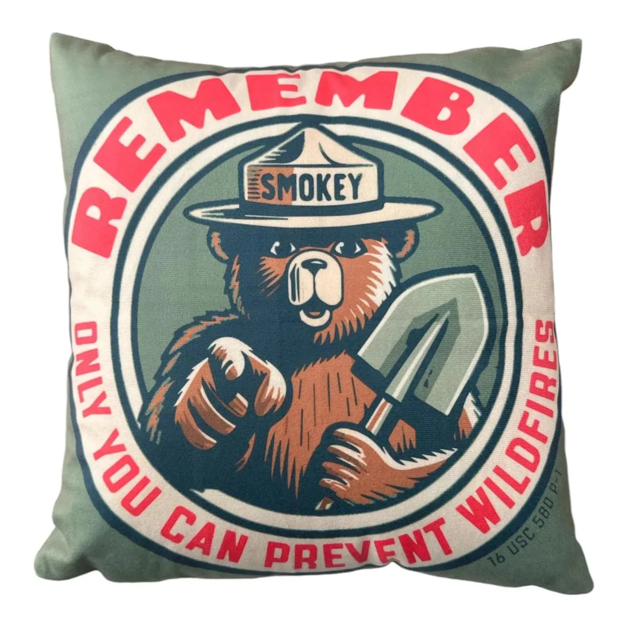 Smokey Bear Only You Can Prevent Wildfires Cushion