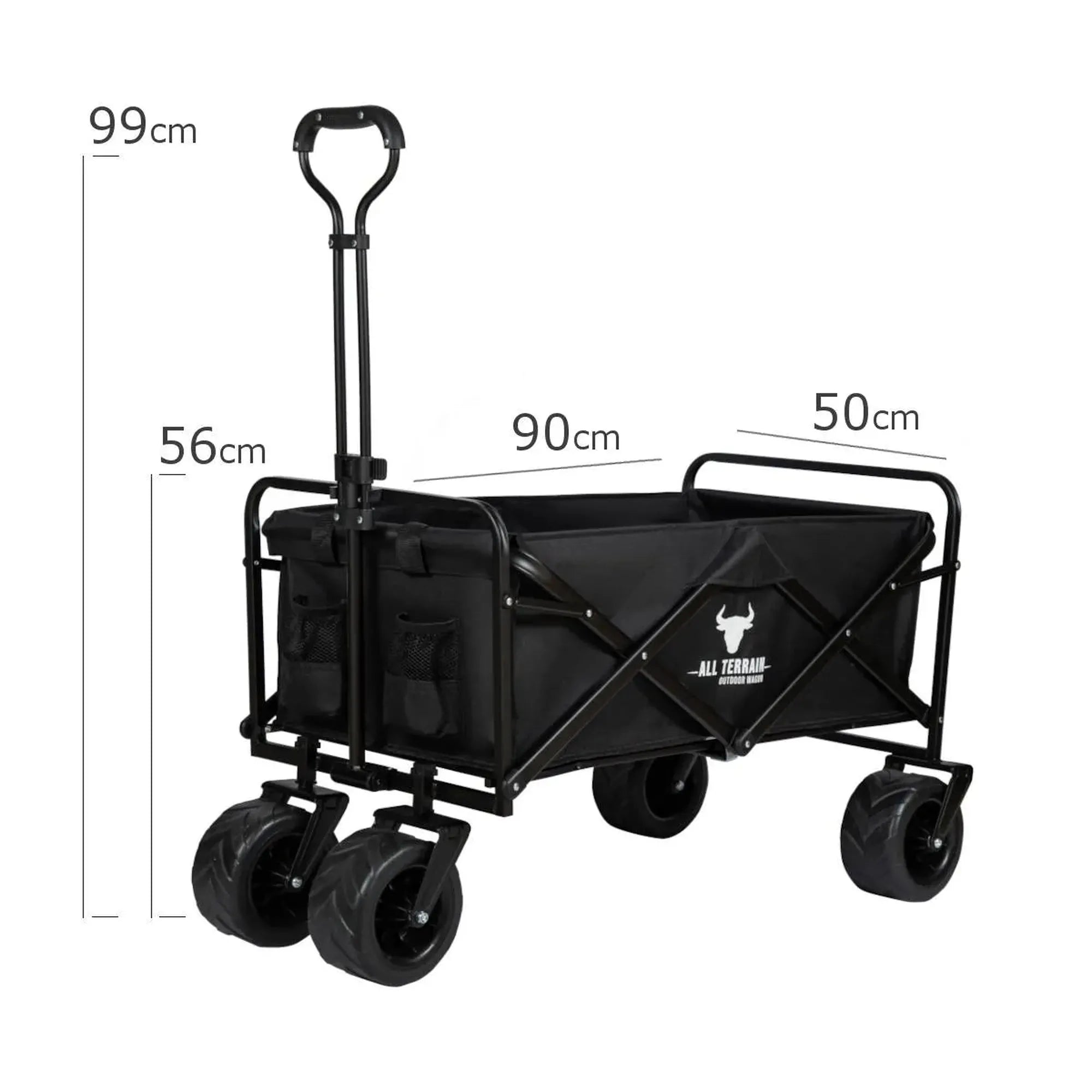 Bull All Terrain Folding Outdoor Wagon Trolley - Black