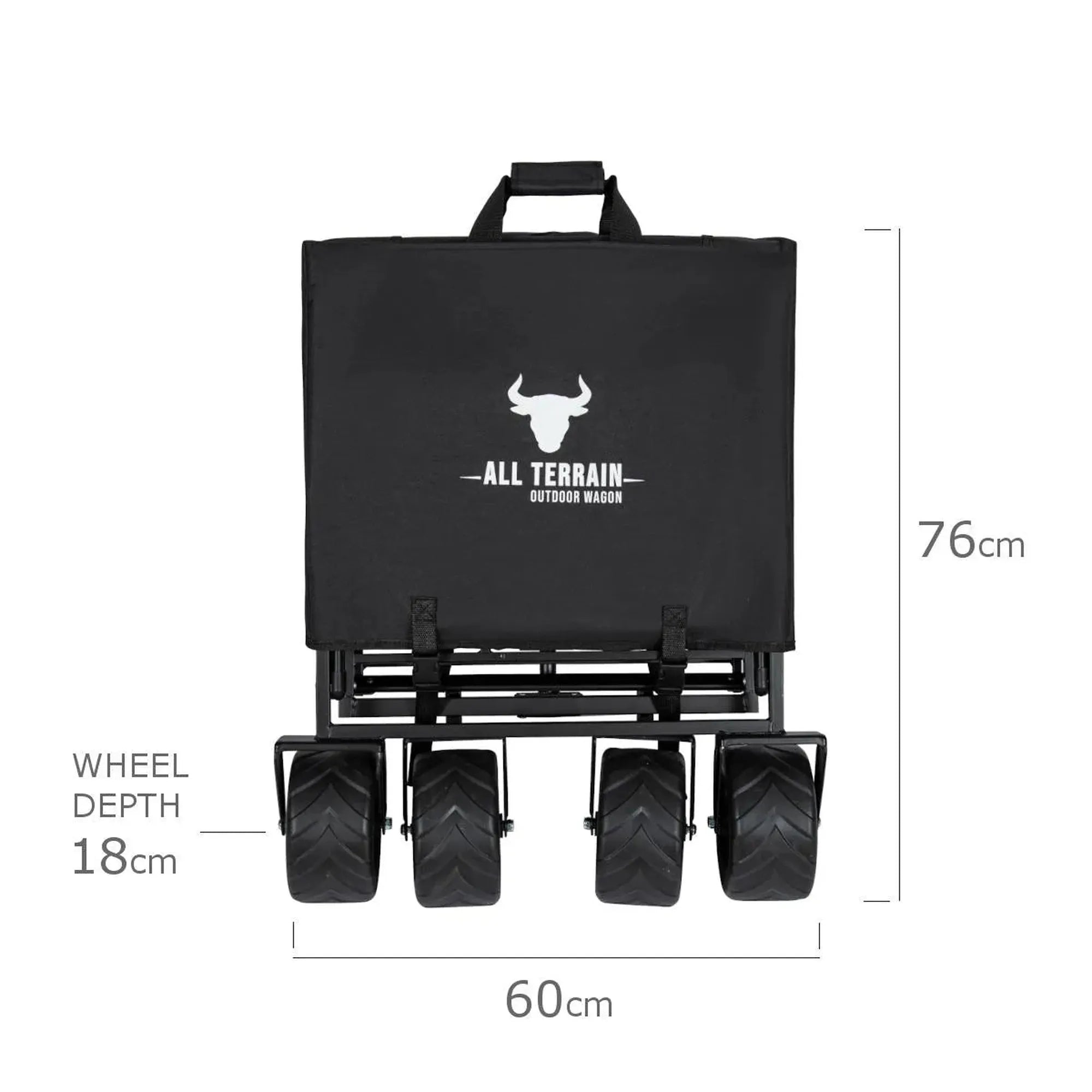 Bull All Terrain Folding Outdoor Wagon Trolley - Black