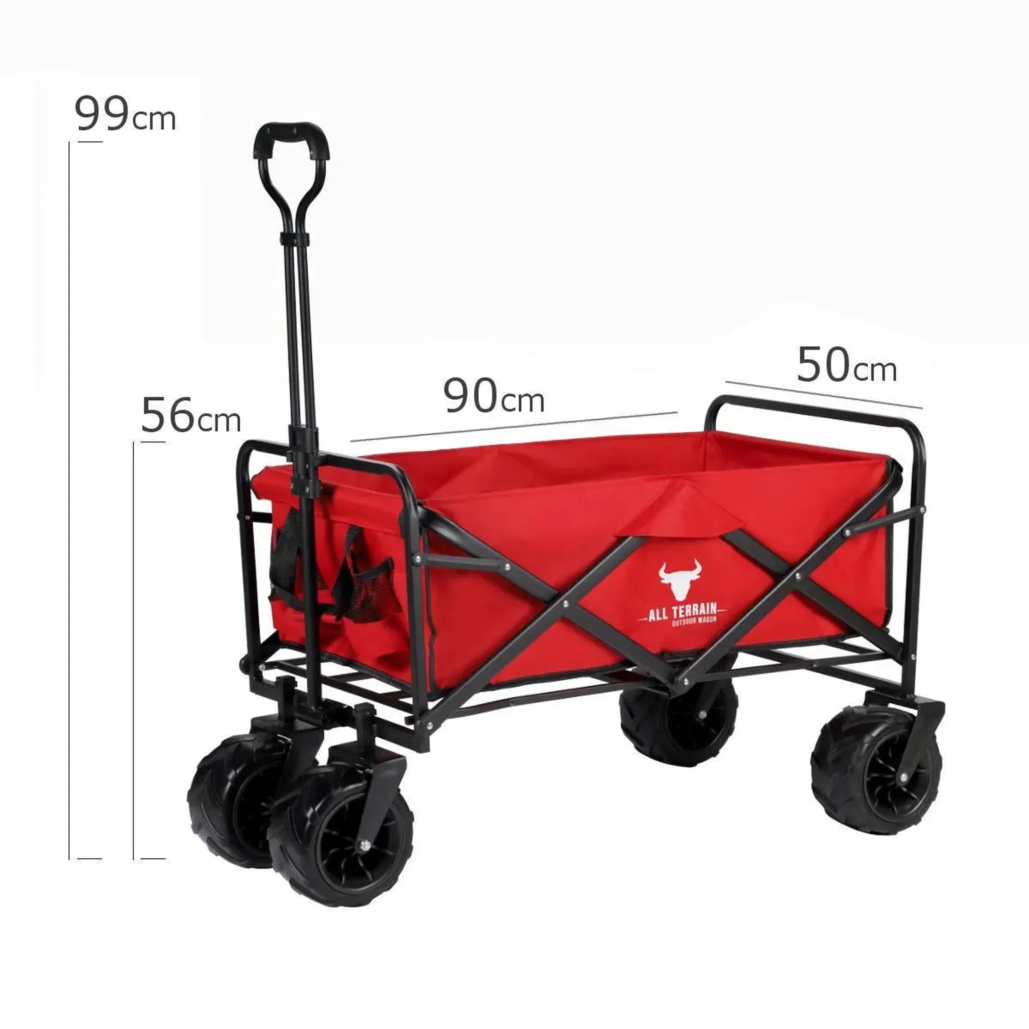Bull All Terrain Folding Outdoor Wagon Trolley - Red