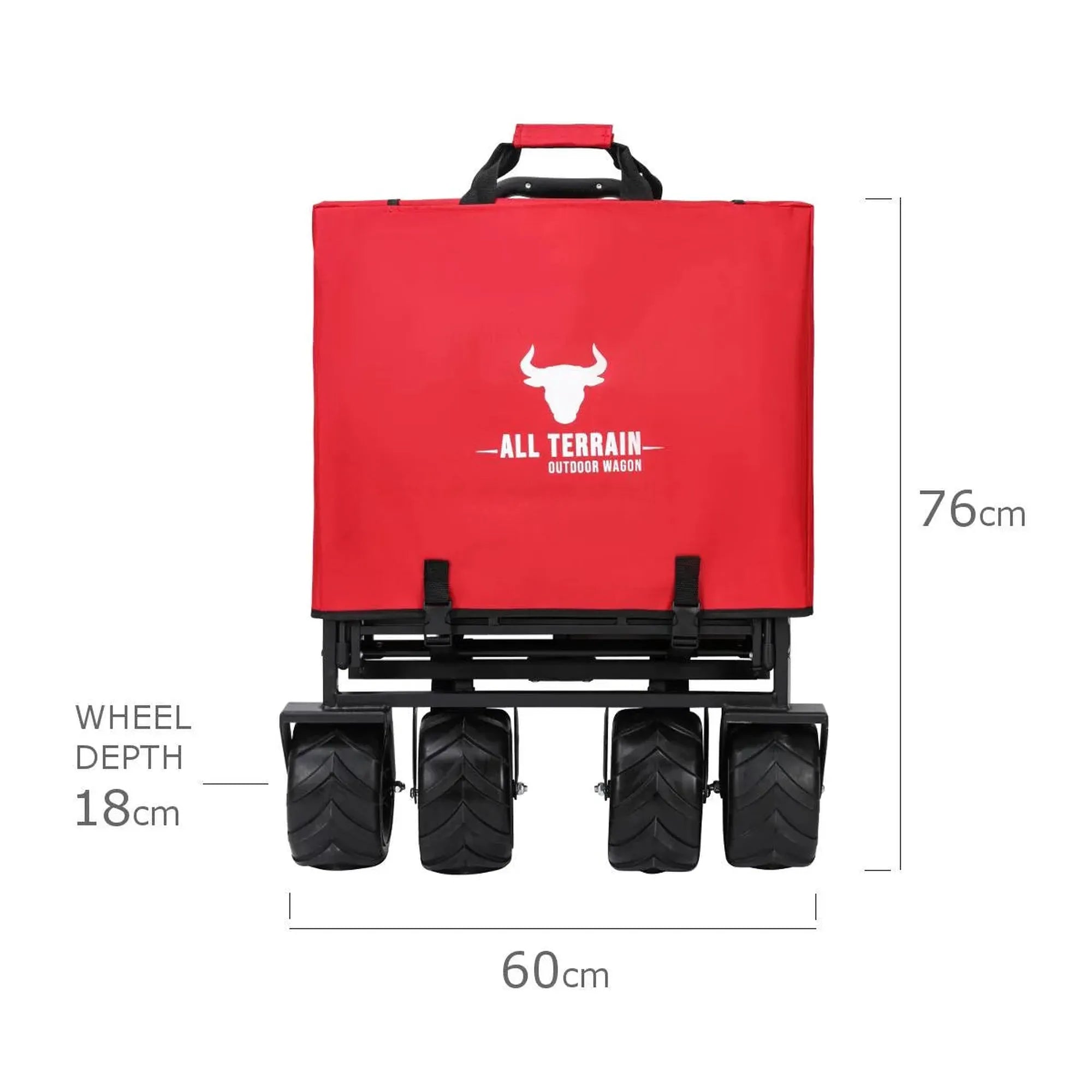 Bull All Terrain Folding Outdoor Wagon Trolley - Red
