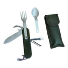 CEuk 6-in-1 Bushcraft Multi-Tool Fork Spoon Knife Folding Cutlery Kit