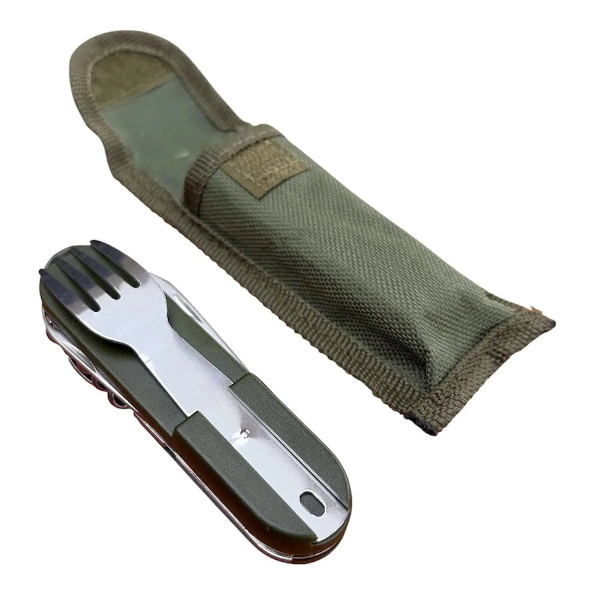 CEuk 6-in-1 Bushcraft Multi-Tool Fork Spoon Knife Folding Cutlery Kit