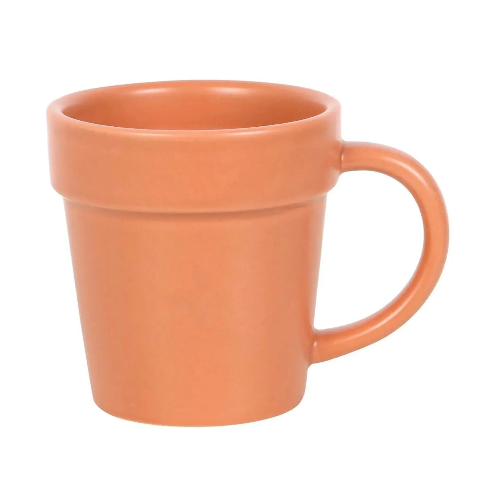 CEuk Plant Pot Ceramic Mug & Shovel Spoon Set 400ml