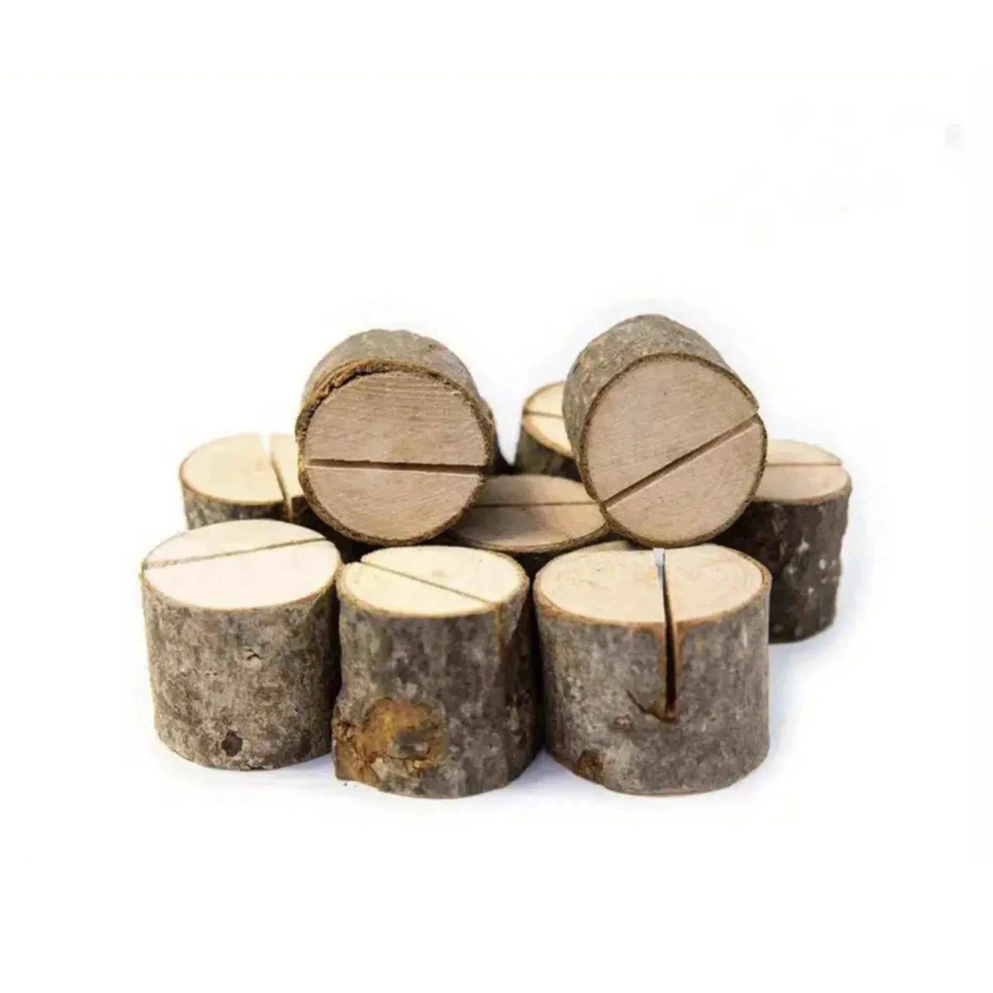 CEuk Rustic Wooden Place Card Holders Pack of 10