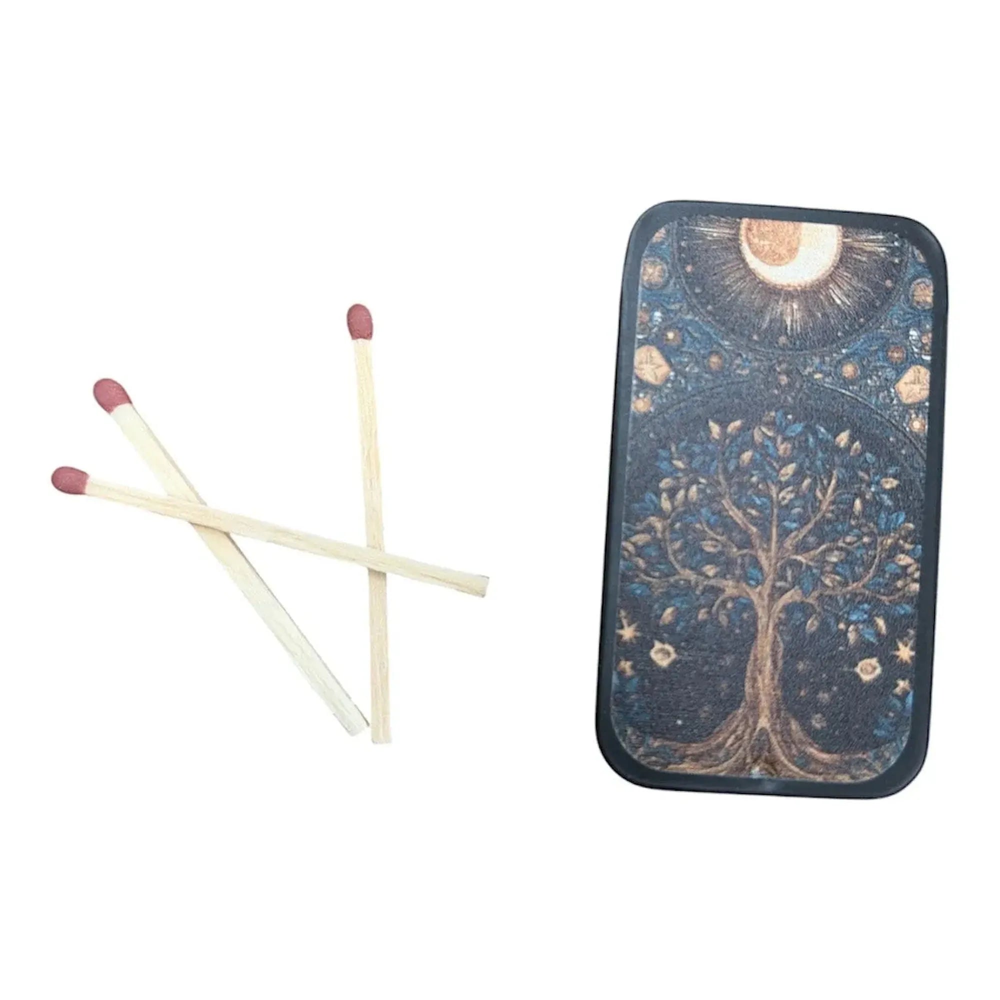 CEuk Tree Of Life Vintage Matchbox Tin & 30 Matches