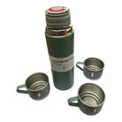 CEuk Vacuum Insulated Stainless Steel Flask Set Bottle 500ml and Cups Outdoor Green