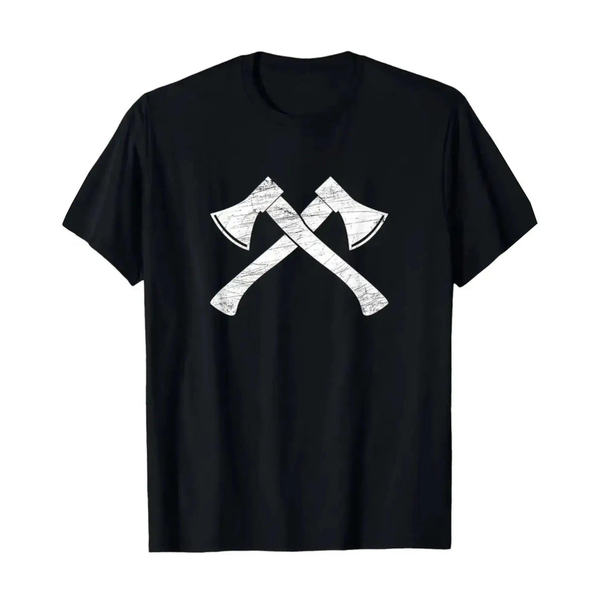 CEuk Vintage Axes Crossed T-shirt - Black