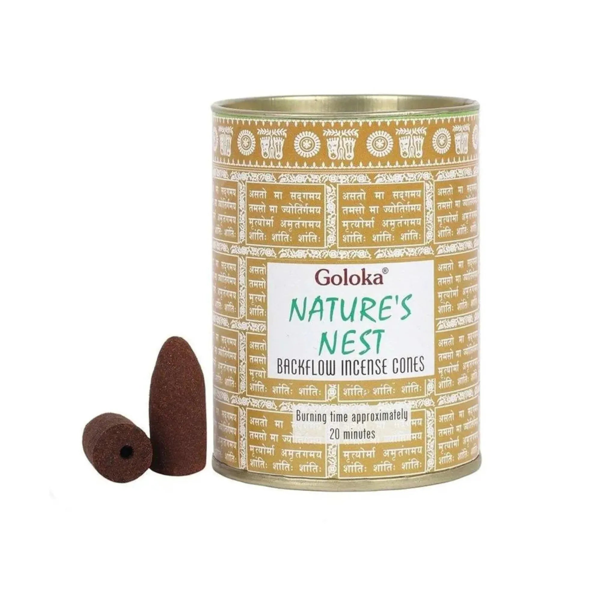 Goloka Nature's Nest Backflow Incense Cones - 24 Pack