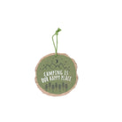 Happy Camper Camping Is Our Happy Place Wood-Slice Effect Hanging Sign