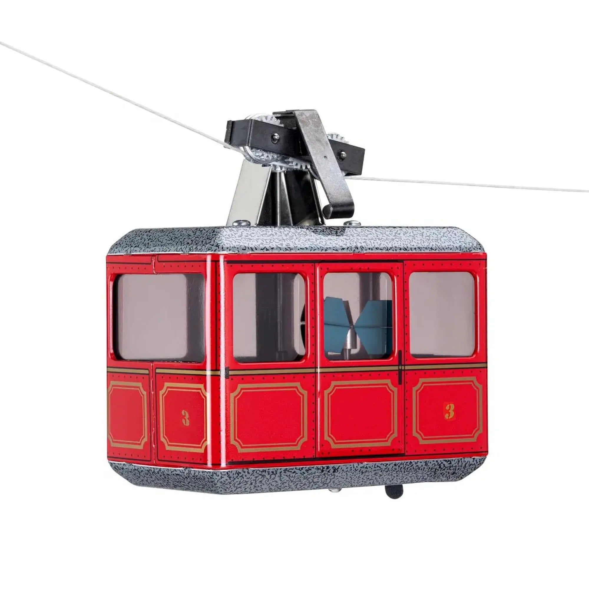 Kovap Wind-Up Metal Cable Car Red