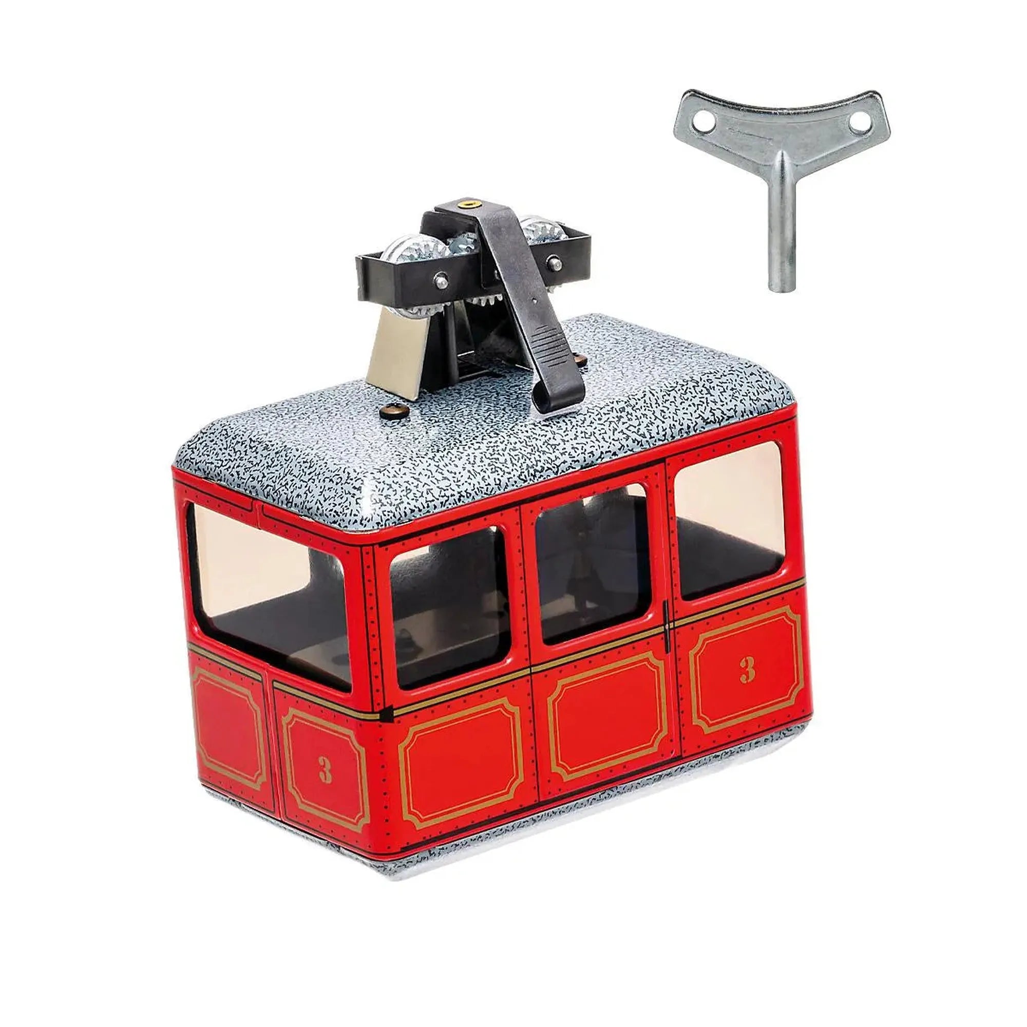 Kovap Wind-Up Metal Cable Car Red