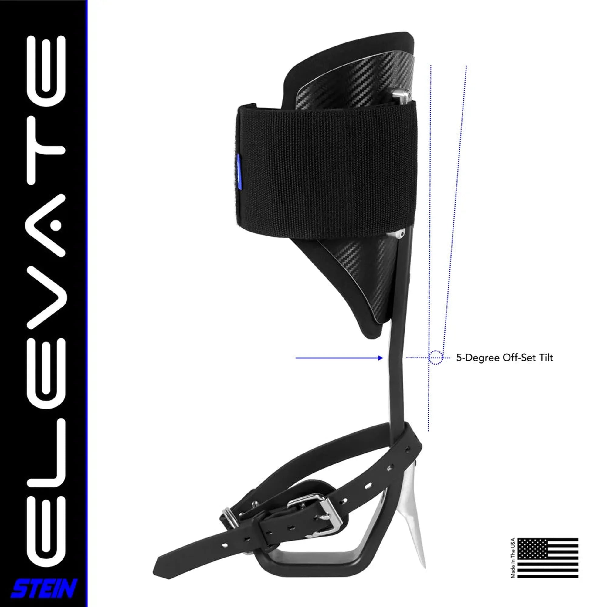 Stein ELEVATE Climbing Spikes Kit - Fitted with 43mm Gaffs & Velcro Pads - Black