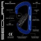 Stein Secura D 3 Way Carabiner - Gold - Twin Pack