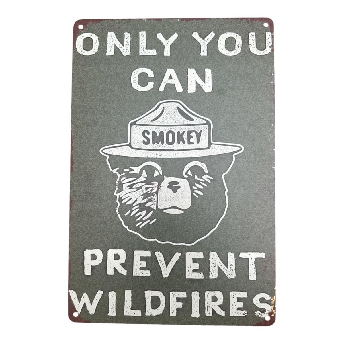 Smokey Bear Only You Can Prevent Wildfires Metal Sign