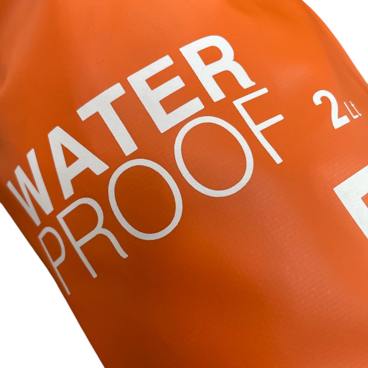 CEuk Luckstone Heavy Duty Waterproof Dry Bag 2L Volume Orange Close