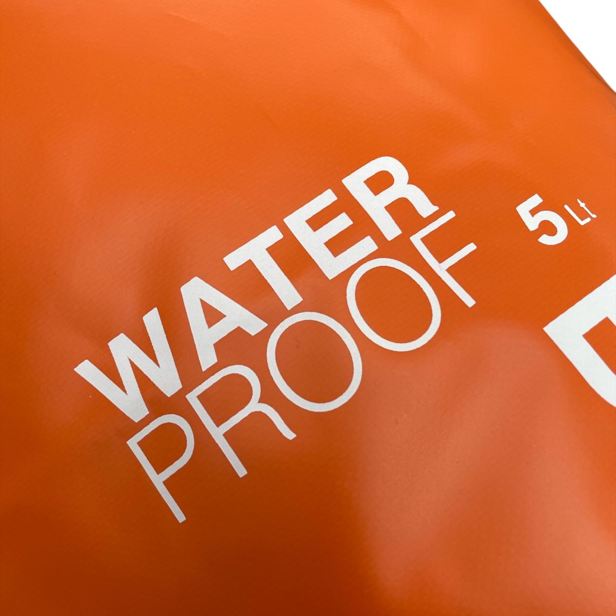 CEuk Luckstone Heavy Duty Waterproof Dry Bag 5L Volume Orange Close