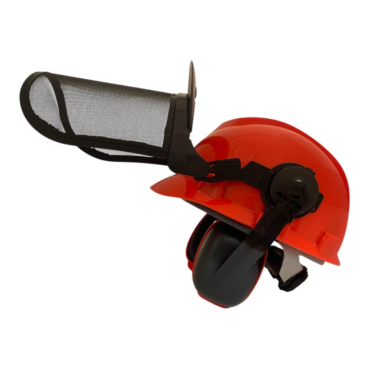 CEuk Chainsaw Safety Forestry Helmet with Protective Ear Muffs & Mesh Visor Side