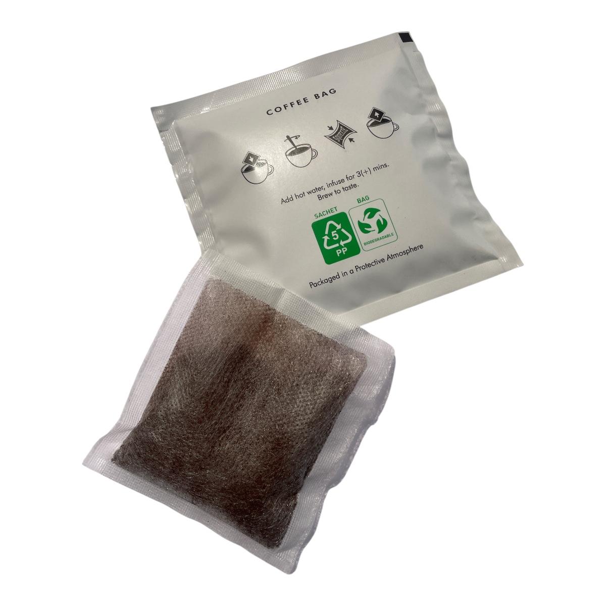 CEuk Explorer Blend Coffee Bag 10g x6 Hessian String Set Single Bag Packaging Back