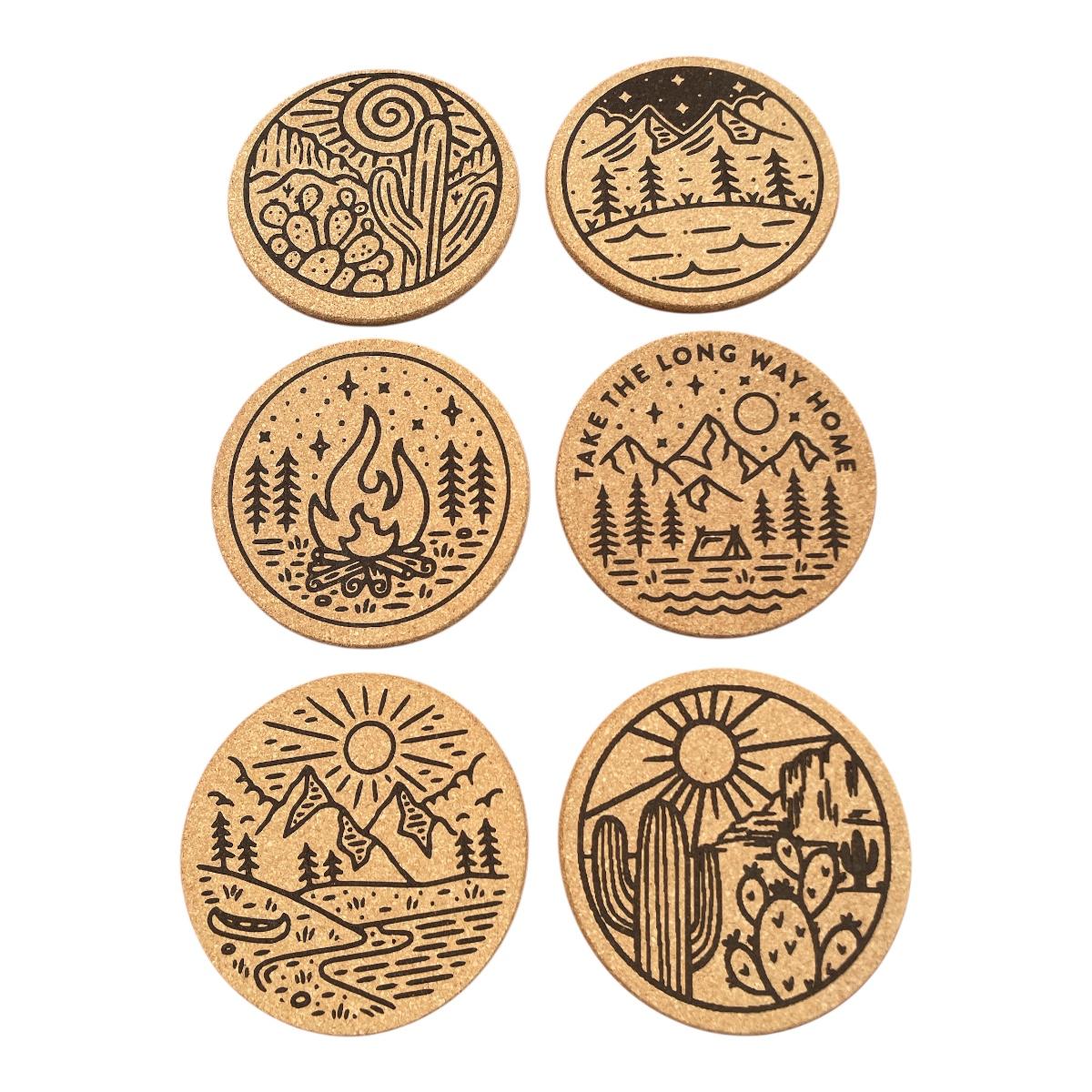 CEuk Cork Coaster Set of 6 Coasters