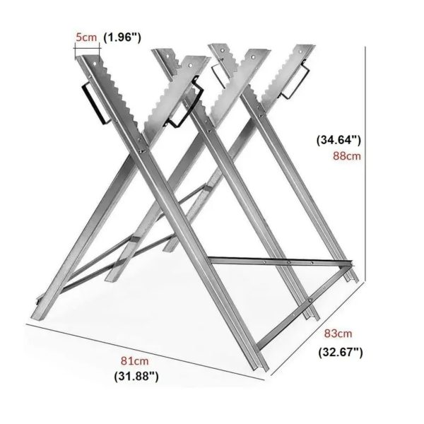 GR8 Garden Folding Sawhorse Log Holder Measurements