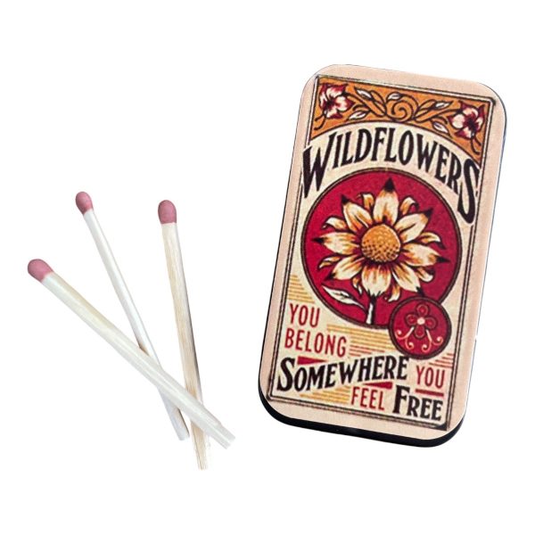 CEuk Wildflowers Vintage Tin & 30 Matches