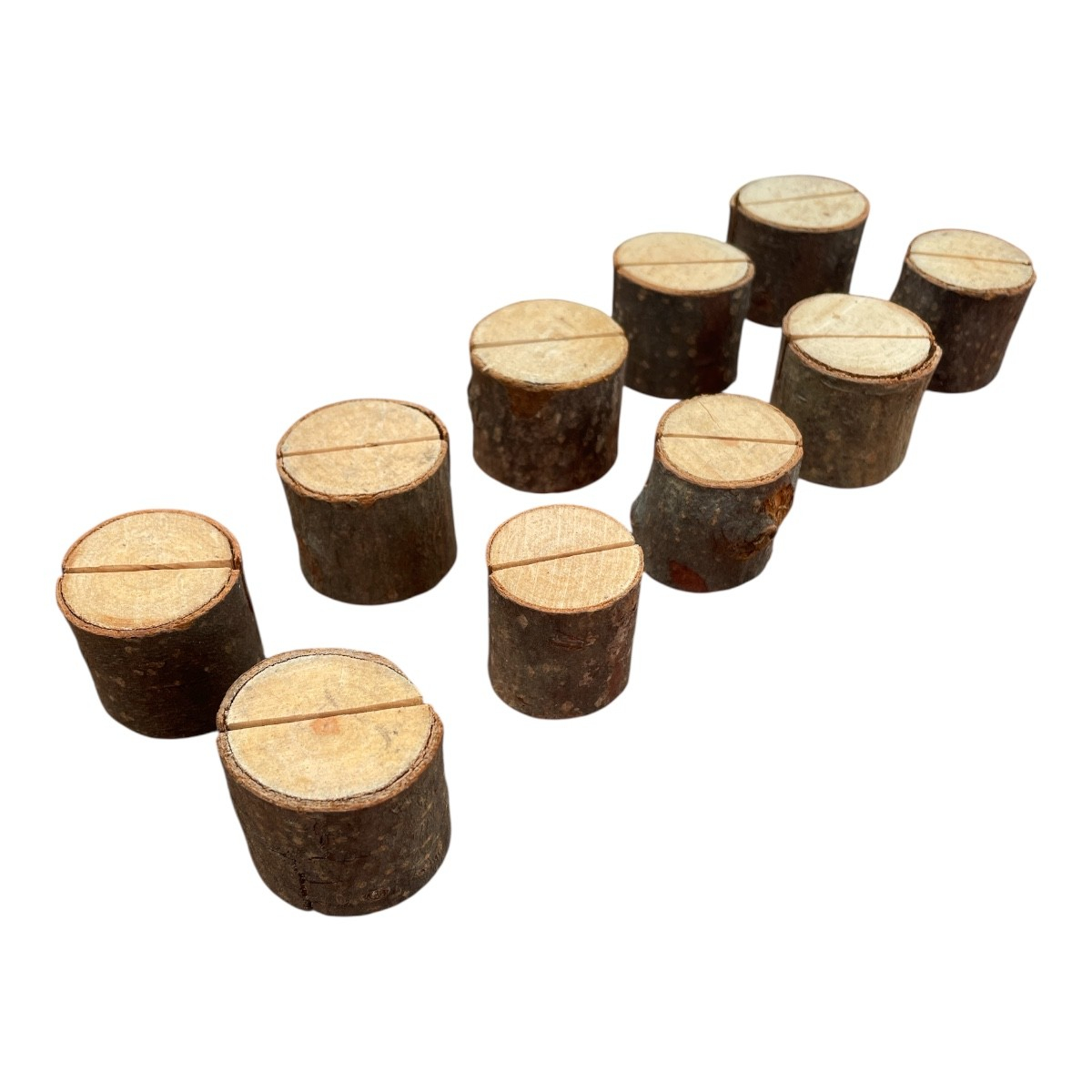 CEuk Rustic Wooden Place Card Holder Pack of 10
