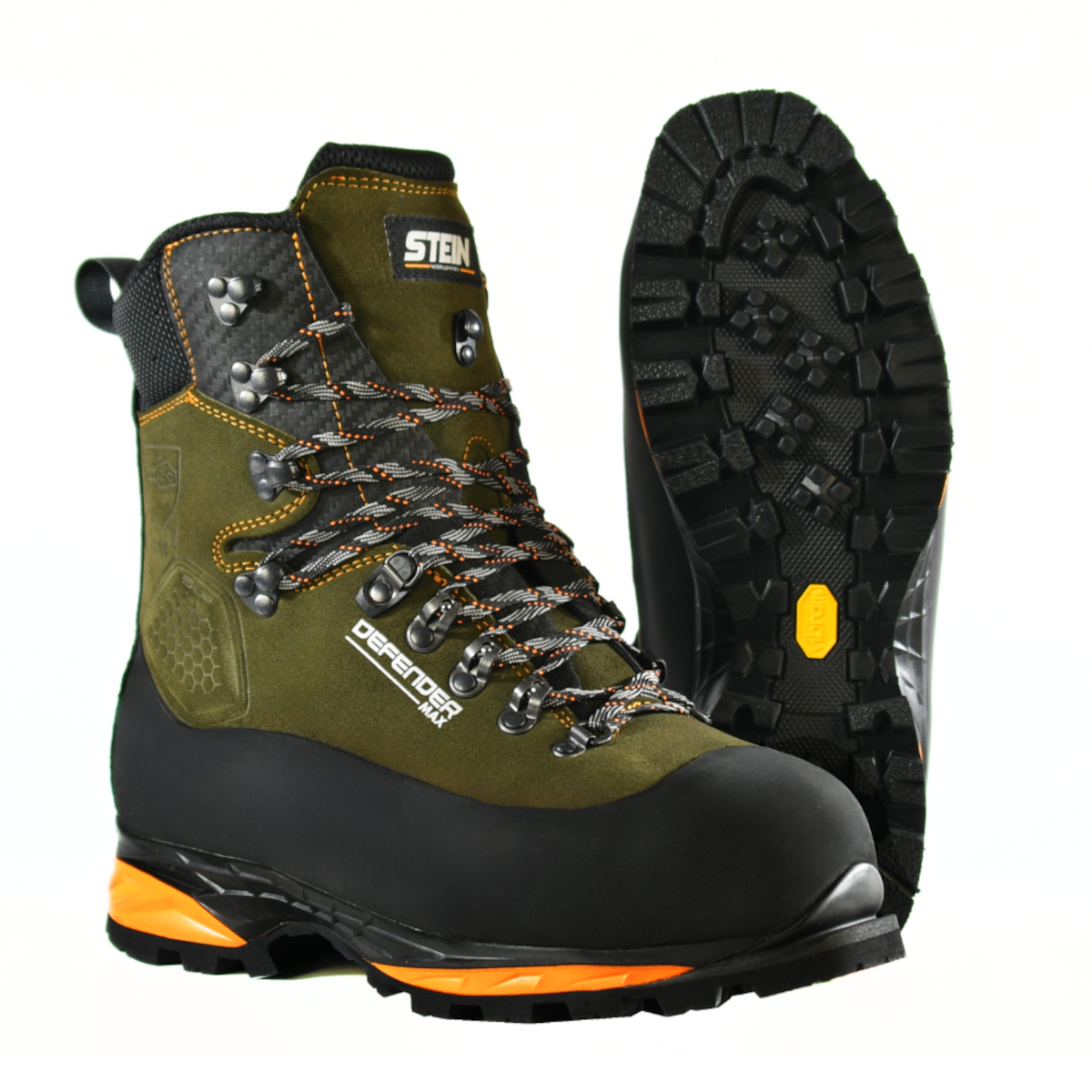 Stein Defender MAX V2 Chainsaw Boots Class 2 Olive UK Size 7-12