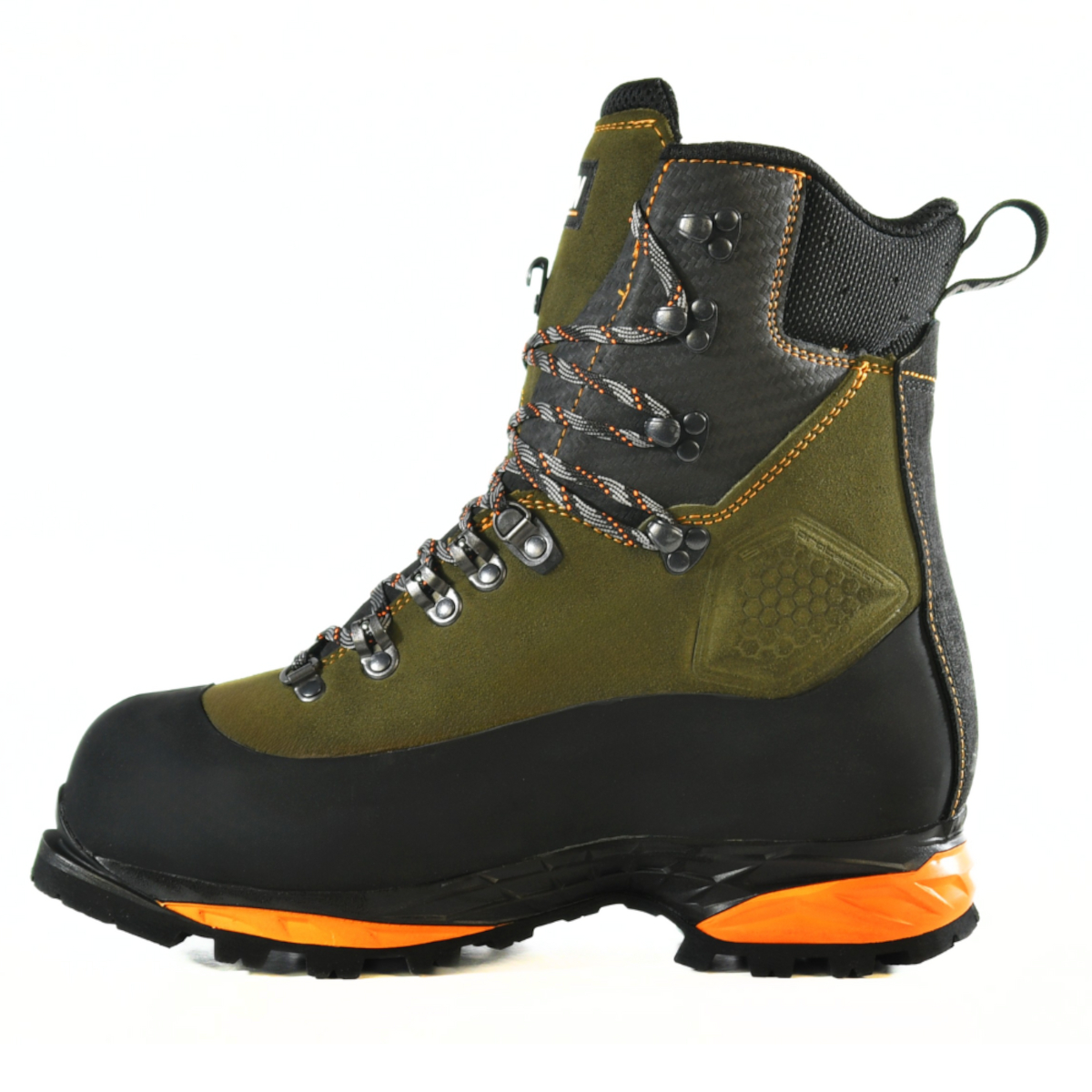 Stein Defender MAX V2 Chainsaw Boots Class 2 Olive UK Size 7-12 Side Profile Angle