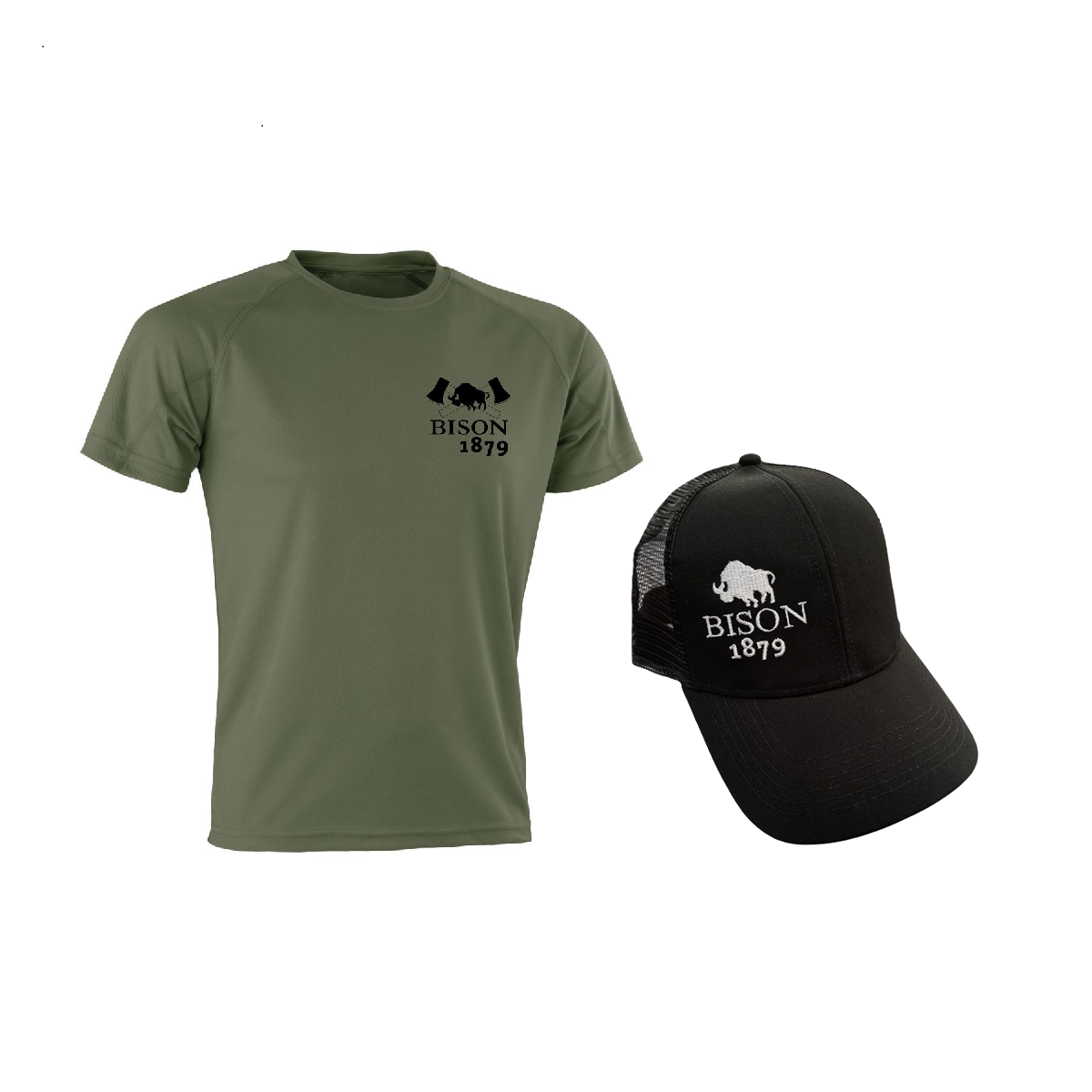 Bison 1979 Bushcraft T-Shirt & Black Cap Bundle