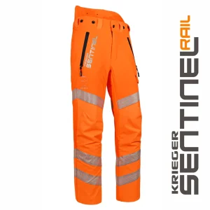 Stein Sentinel Rail Type C Chainsaw Trousers - Hi-Viz Orange Standard Leg