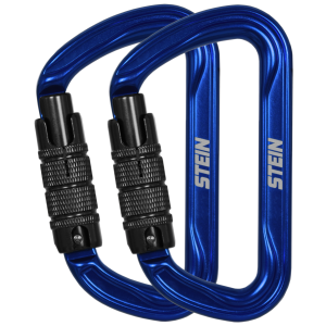 Stein Secura D 3 Way Carabiner - Blue - Twin Pack