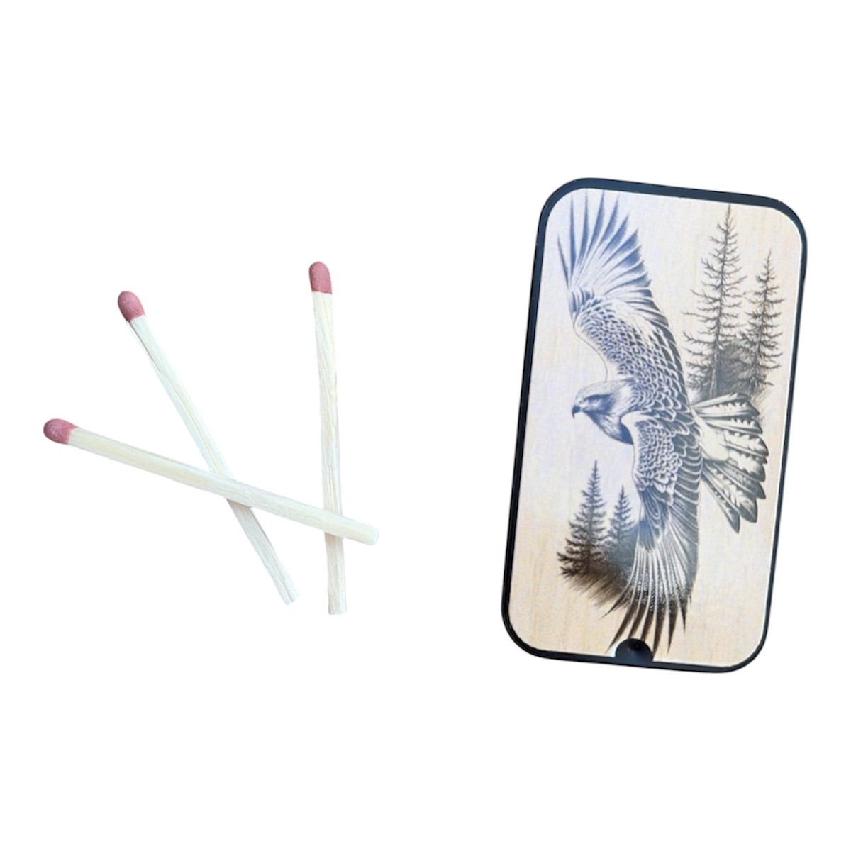 CEuk Eagle Vintage Matchbox Tin & 30 Matches