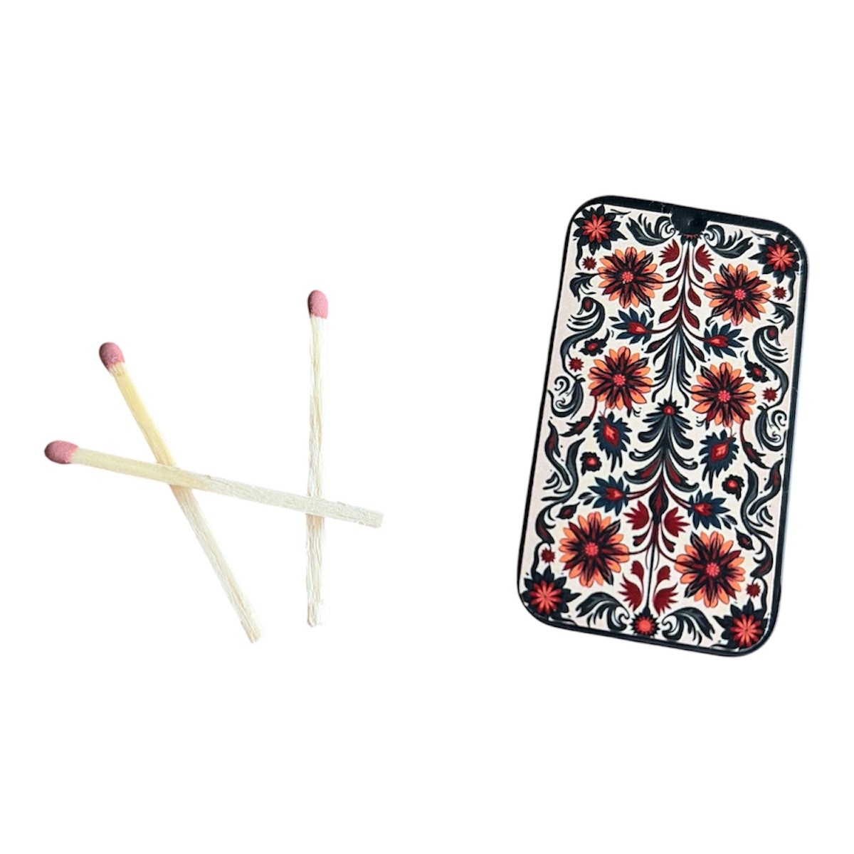 CEuk Floral Vintage Matchbox Tin & 30 Matches