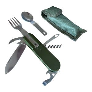 CEuk 6-in-1 Bushcraft Multi-Tool Fork Spoon Knife Folding Cutlery Kit