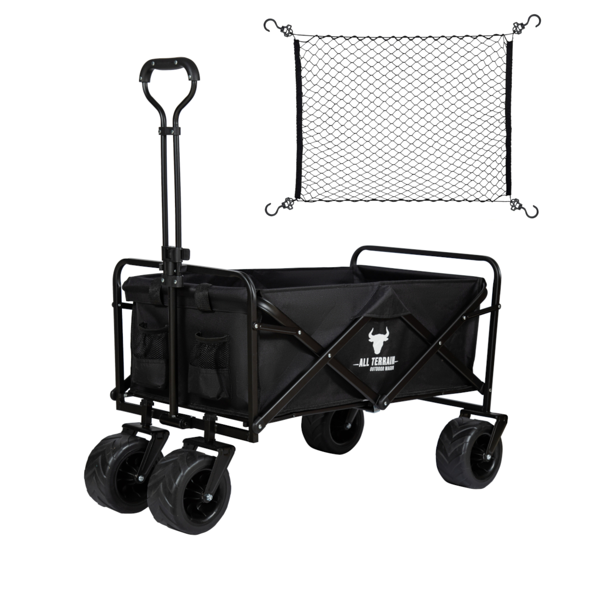 Bull All Terrain Folding Outdoor Wagon Plus FREE CARGO NET - Image 3